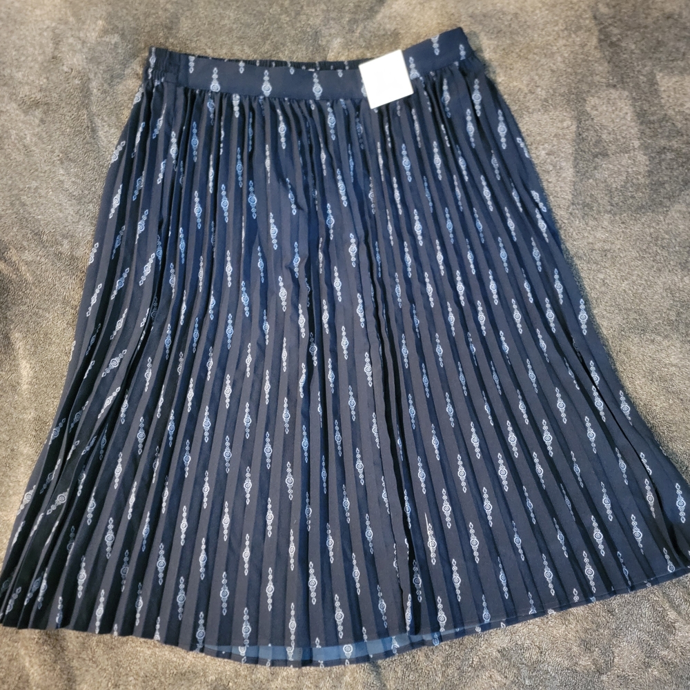 Croft & Barrow Blue Midi A-Line Skirt